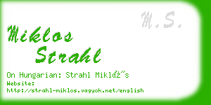 miklos strahl business card